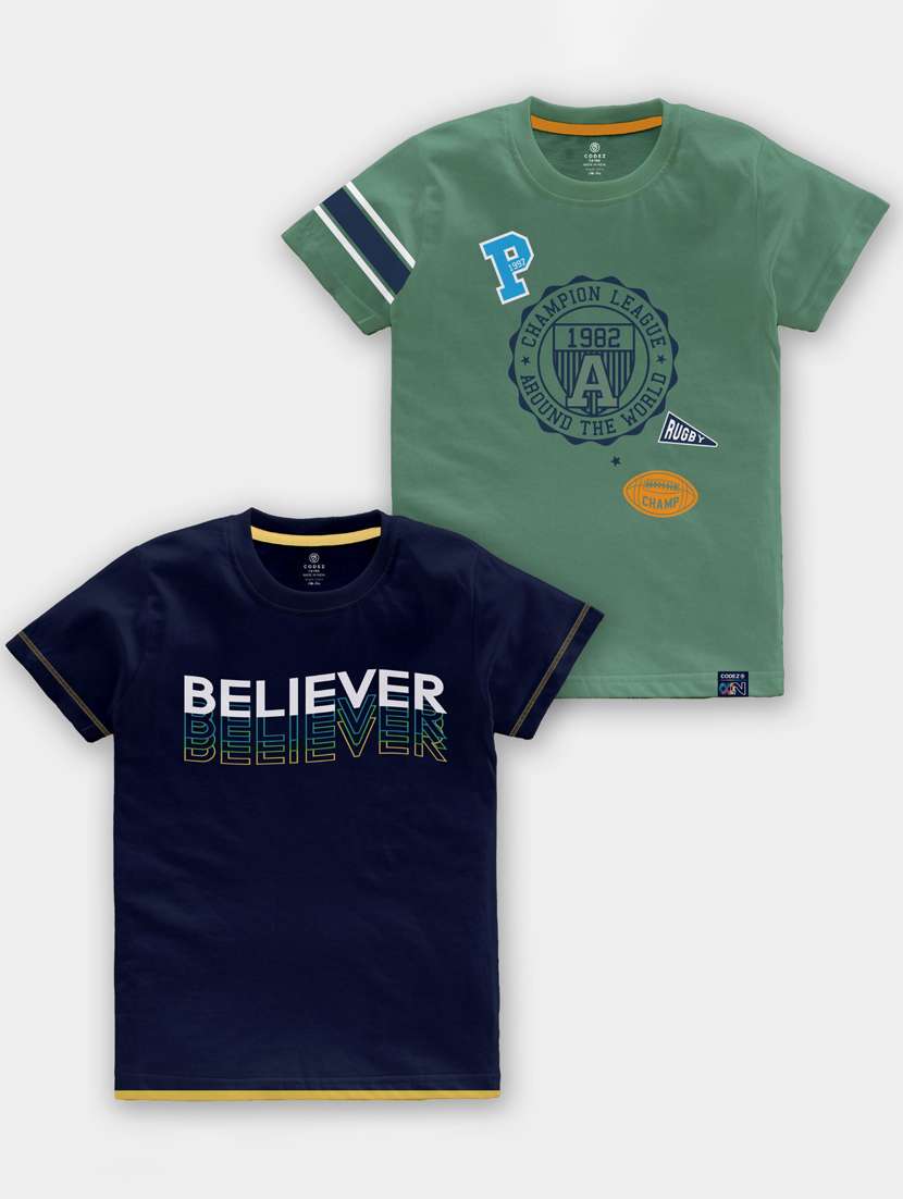 pack of 2 multi coloured printed t-shirt