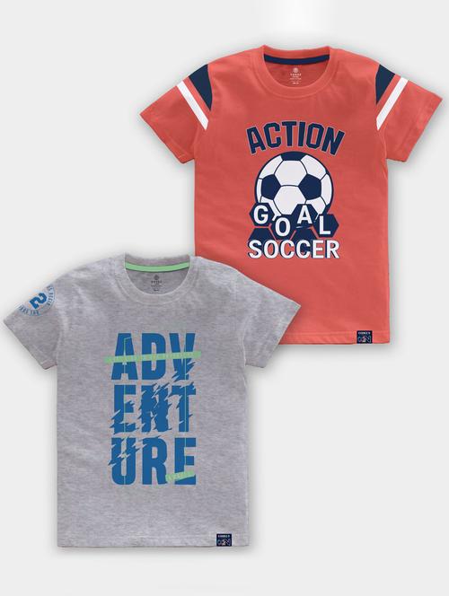 boys round neck printed set of 2 regular t-shirt - 21098980 - Standard Image - 0
