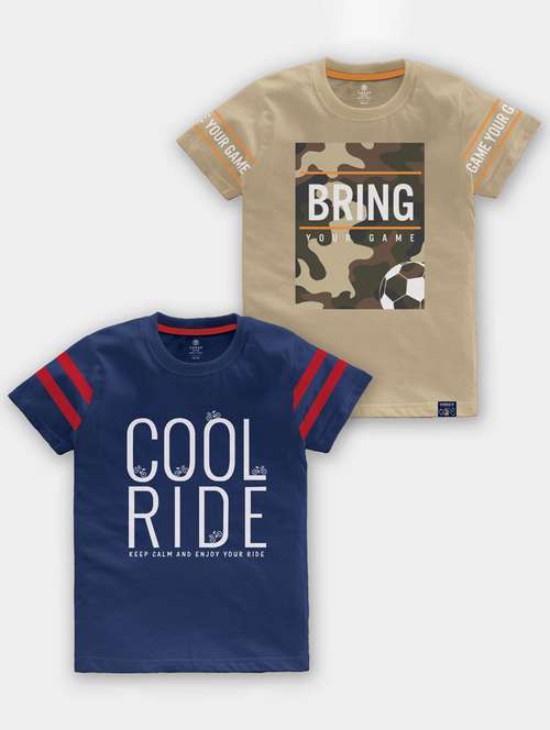 boys pack of 2 round neck t-shirts - 21099001 -  Standard Image - 0