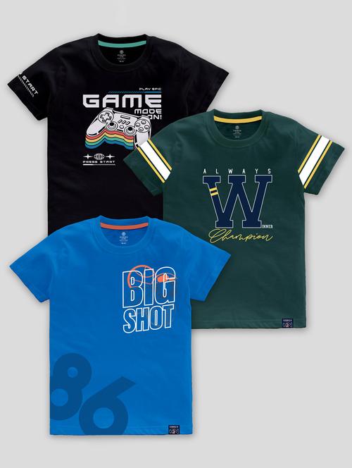 boys round neck printed set of 2 regular t-shirt - 21099024 -  Standard Image - 0
