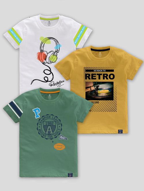 pack of 3 multi colored printed t-shirt - 21099037 - Standard Image - 0