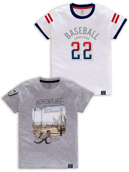 pack of 2 multi colored printed t-shirt - 21099092 -  Standard Image - 0