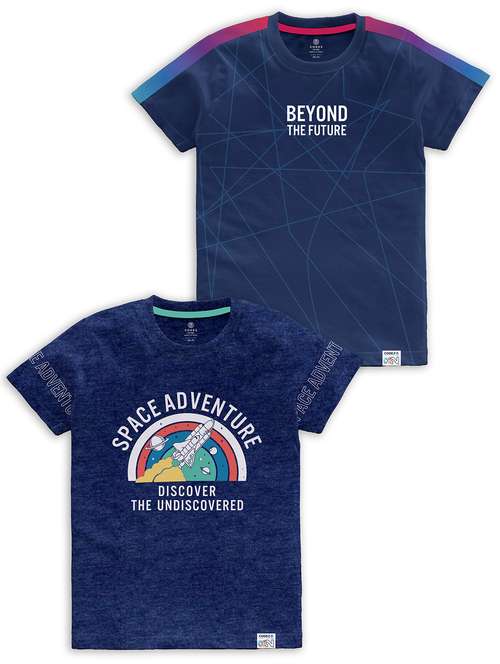 pack of 2 blue printed t-shirt - 21099095 -  Standard Image - 0