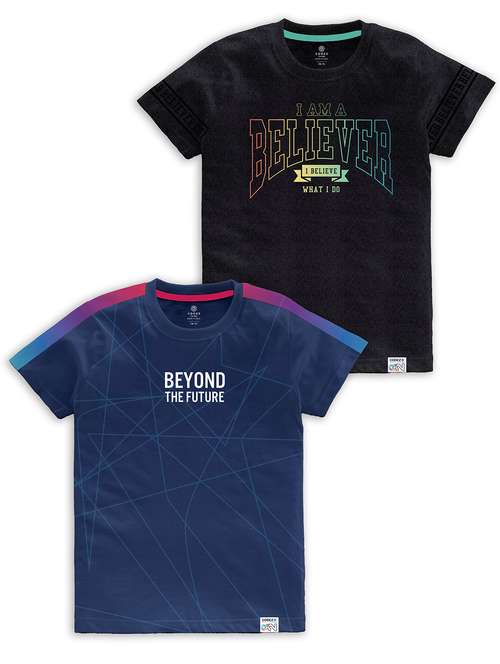 pack of 2 multi colored printed t-shirt - 21099098 -  Standard Image - 0