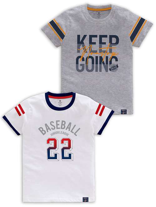 boys round neck printed t-shirt combo - 21099106 -  Standard Image - 0