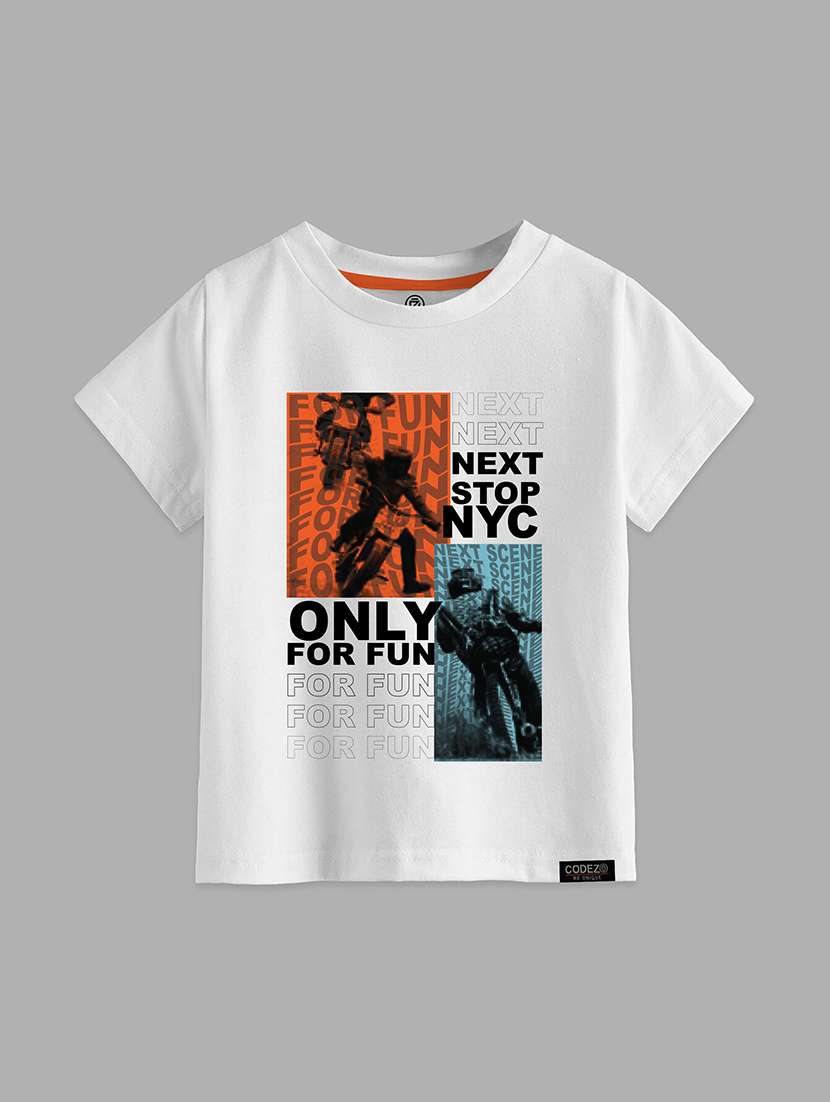 boys round neck graphic regular t-shirt