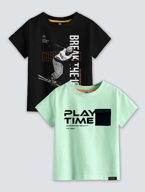 boys pack of 2 round neck t-shirts - 21099173 -  Standard Image - 0