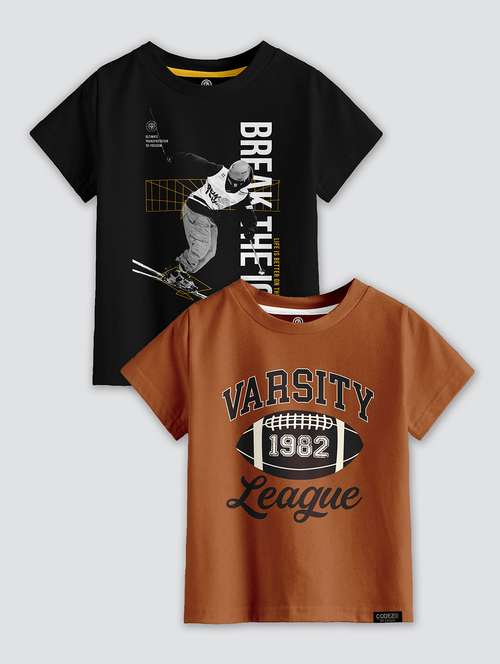 pack of 2 multi colored printed t-shirt - 21099176 -  Standard Image - 0