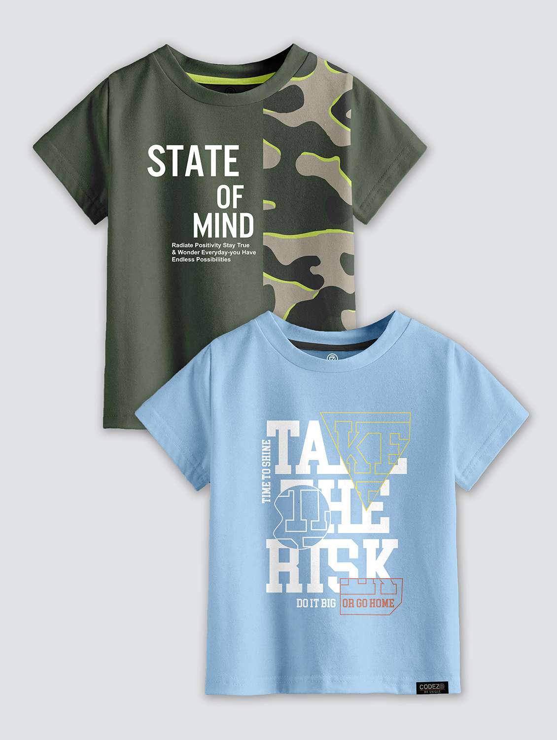 pack of 2 multi colored printed t-shirt