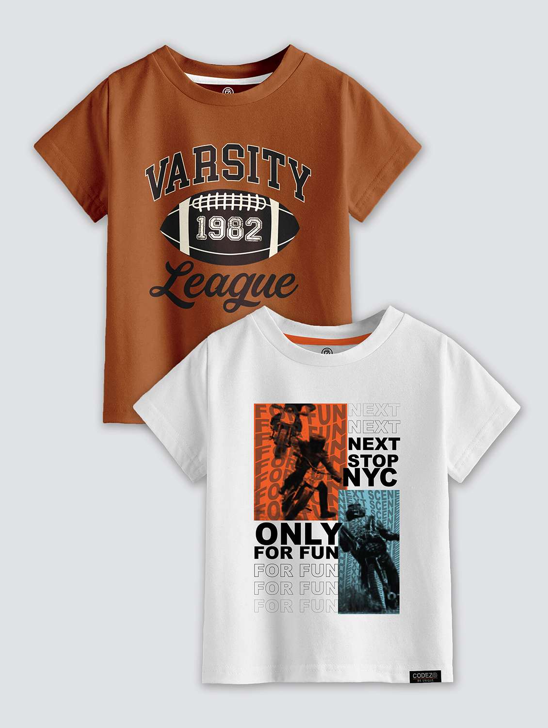 boys round neck printed set of 2 regular t-shirt - 21099223 -  Zoom Image - 0