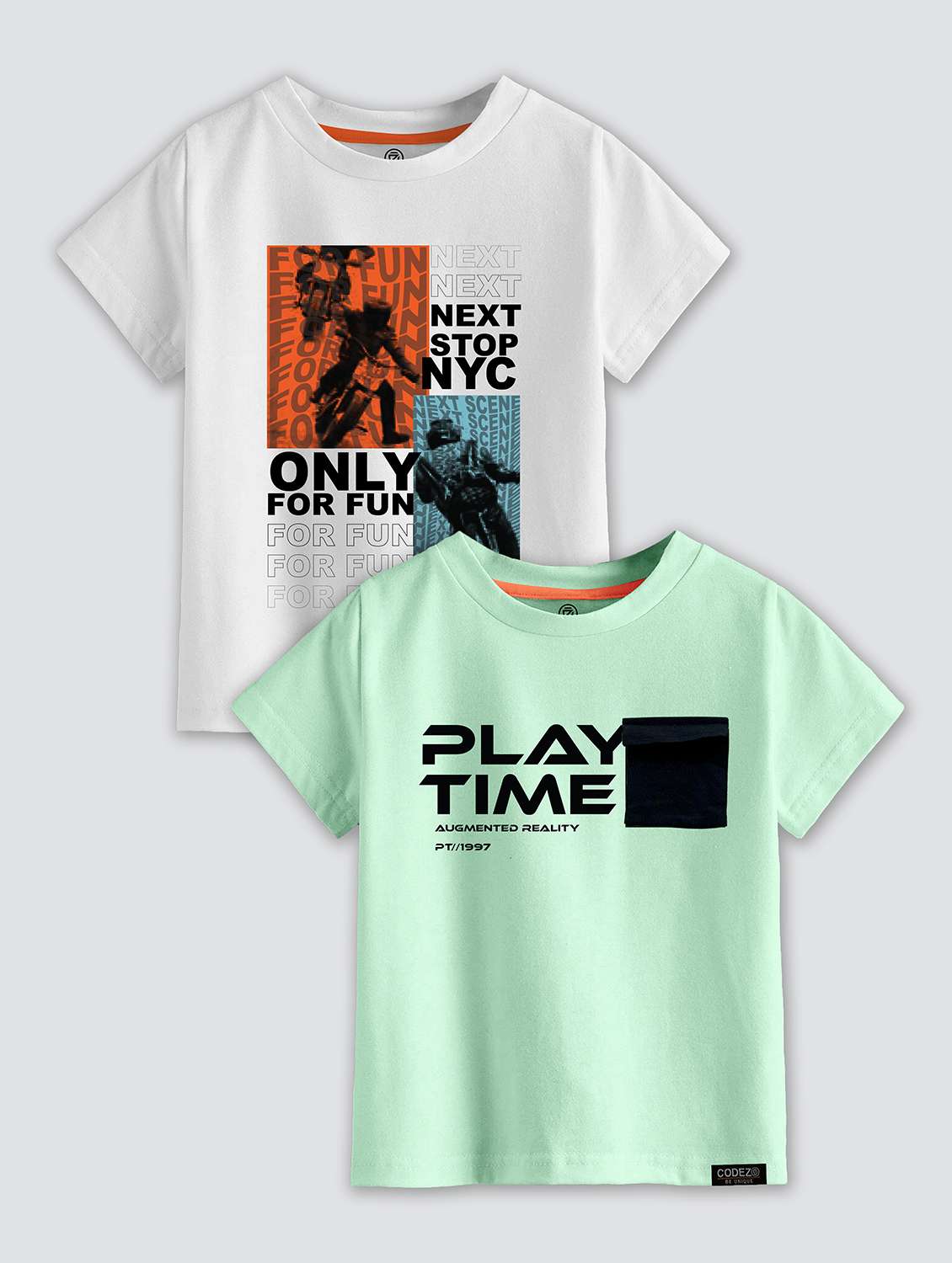 pack of 2 multi colored printed t-shirt