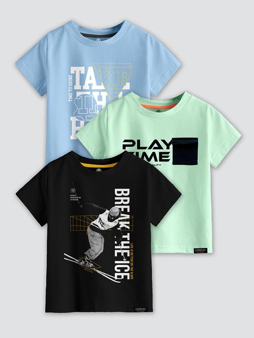 boys pack of 3 round neck t-shirts - 21099253 - Standard Image - 0