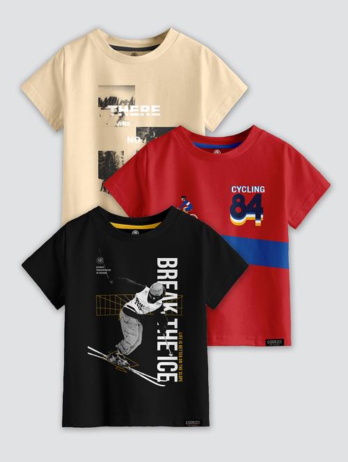 boys round neck printed t-shirt combo - 21099254 -  Standard Image - 0