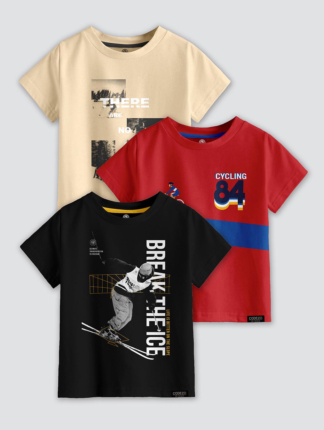 boys round neck printed t-shirt combo - 21099254 -  Zoom Image - 0