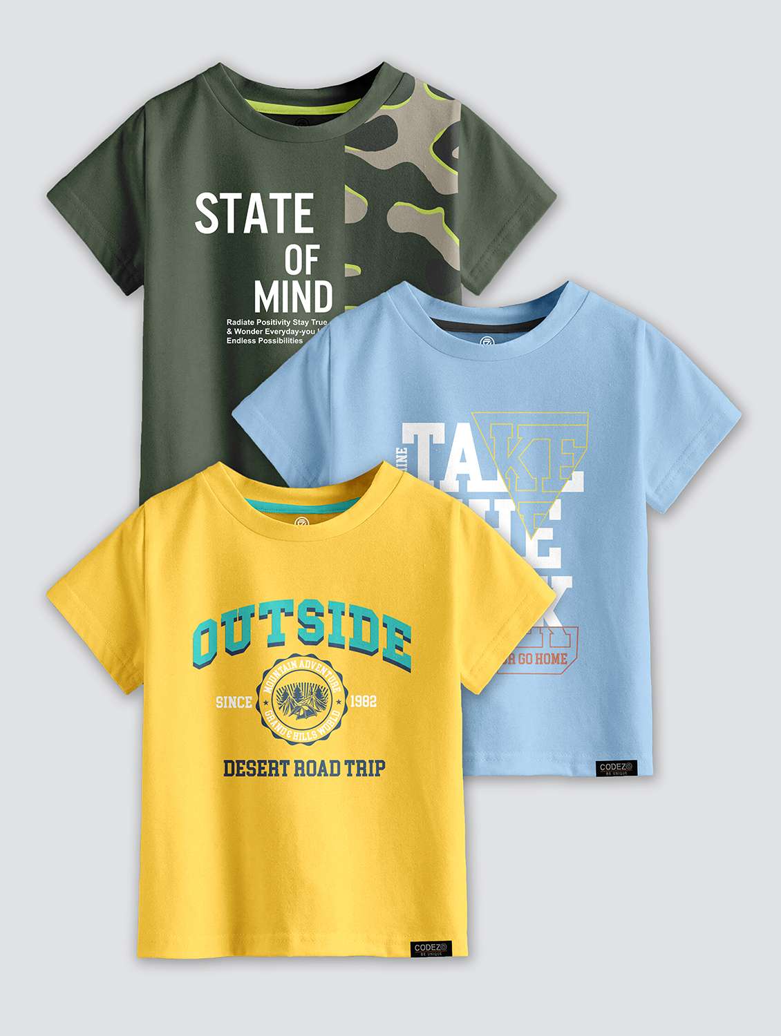 pack of 3 boys round neck printed t-shirt