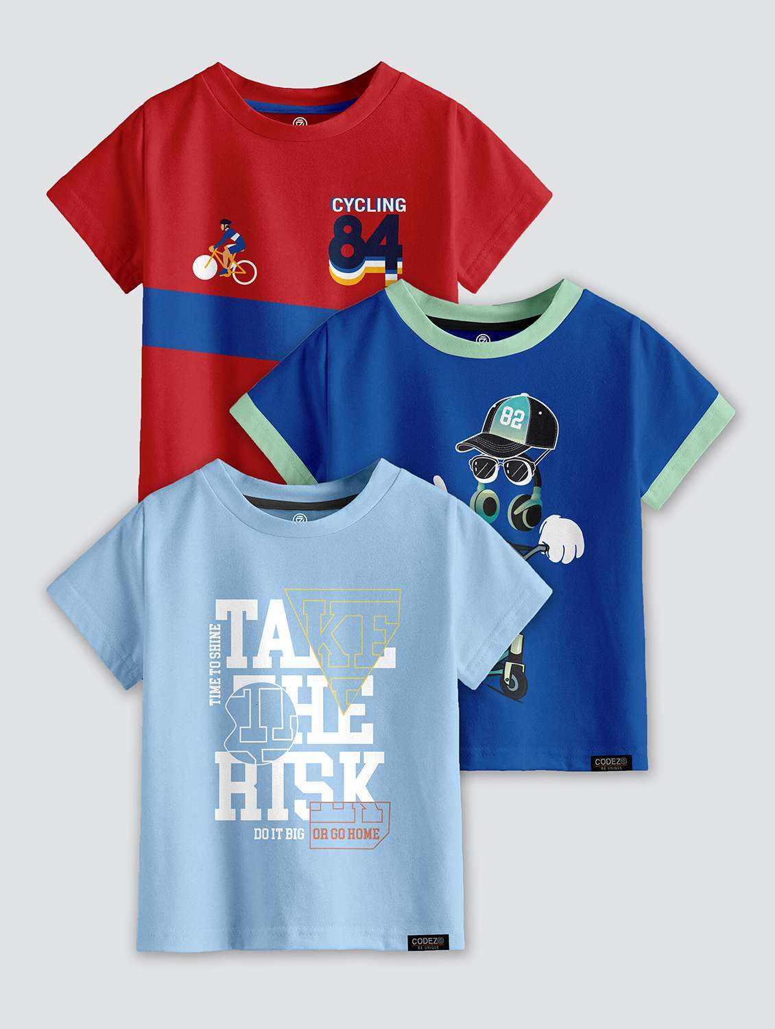 boys pack of 3 round neck t-shirts