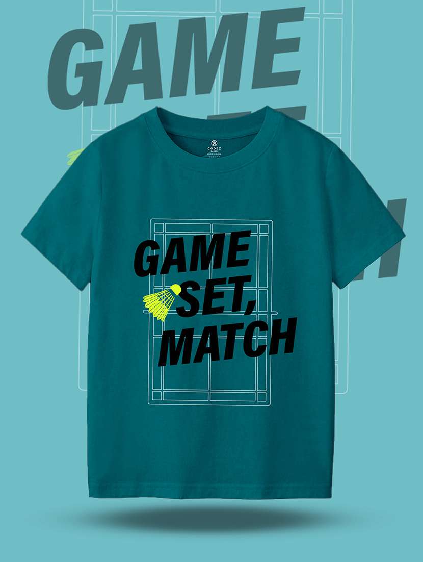 boys round neck typographic regular t-shirt