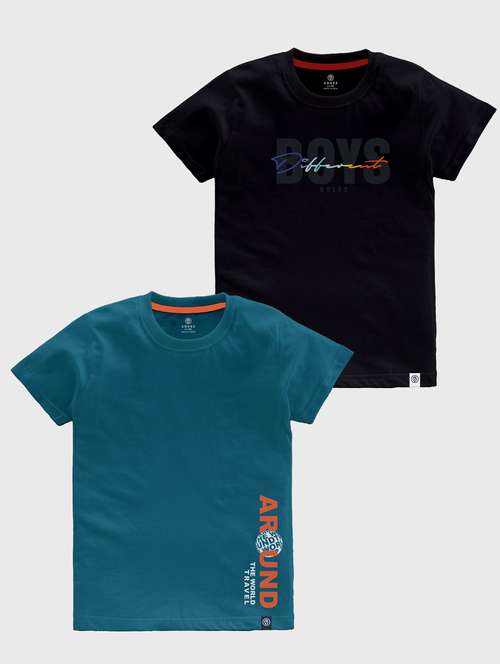 boys pack of 2 round neck t-shirts - 21099360 -  Standard Image - 0