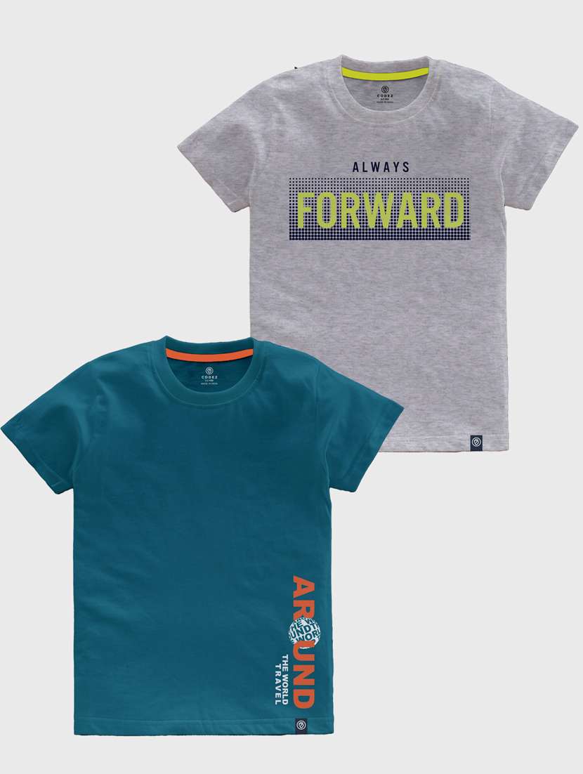 boys round neck printed set of 2 regular t-shirt - 21099376 -  Zoom Image - 0