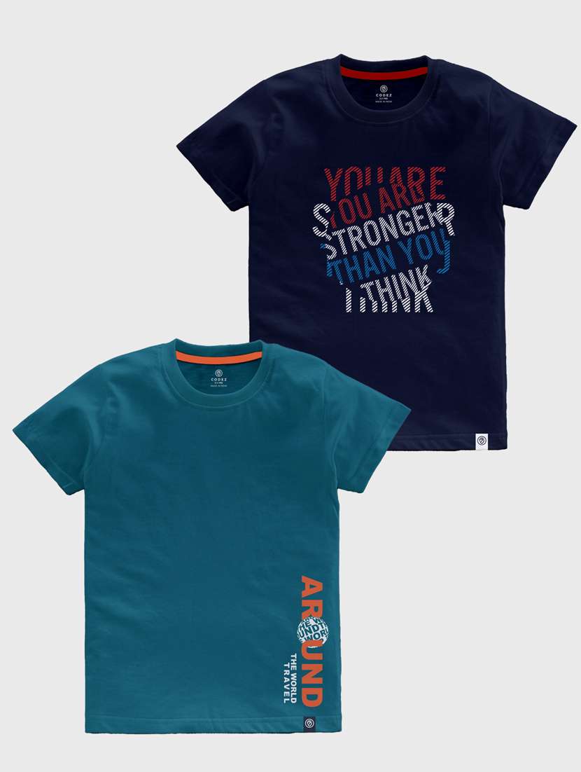 boys round neck printed set of 2 regular t-shirt - 21099387 -  Zoom Image - 0