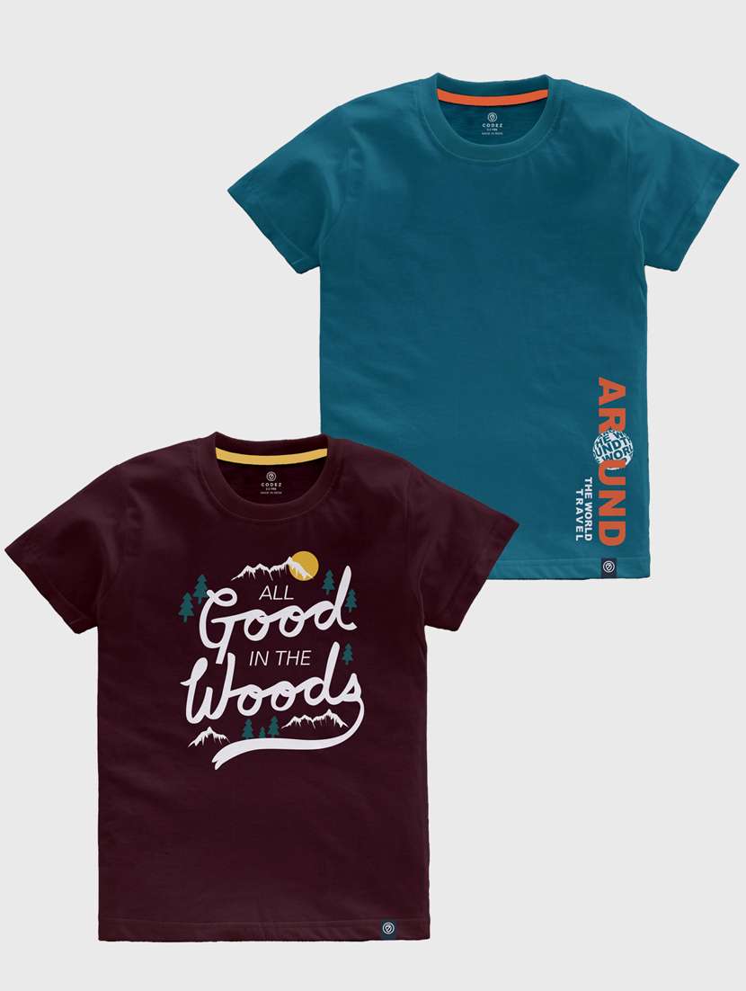 boys pack of 2 round neck t-shirts - 21099396 -  Zoom Image - 0