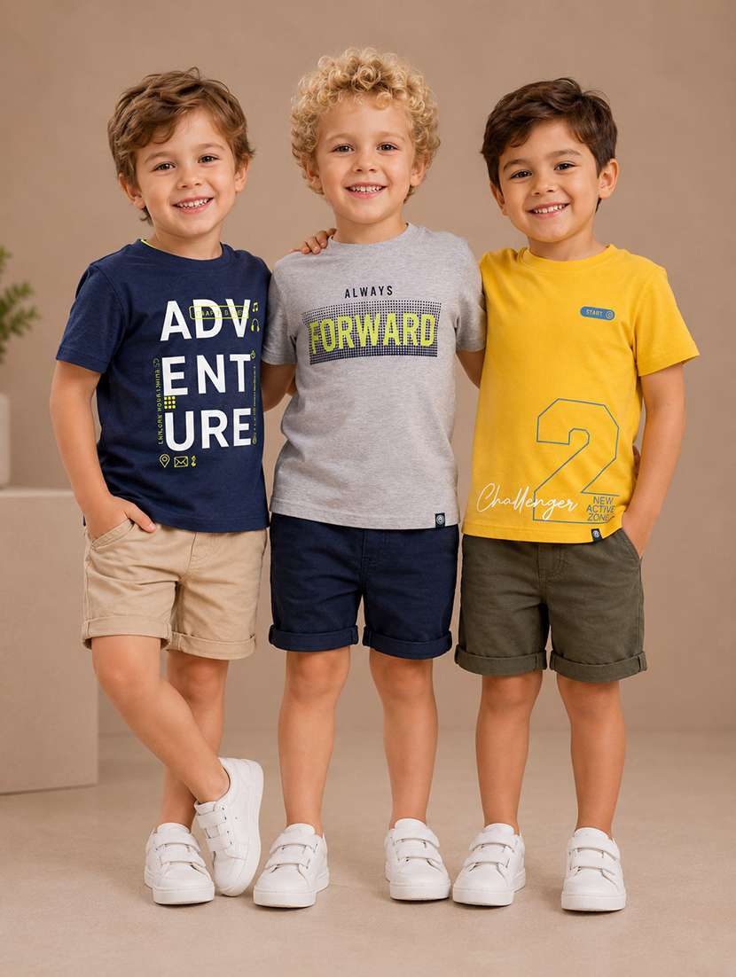 boys pack of 3 round neck t-shirts