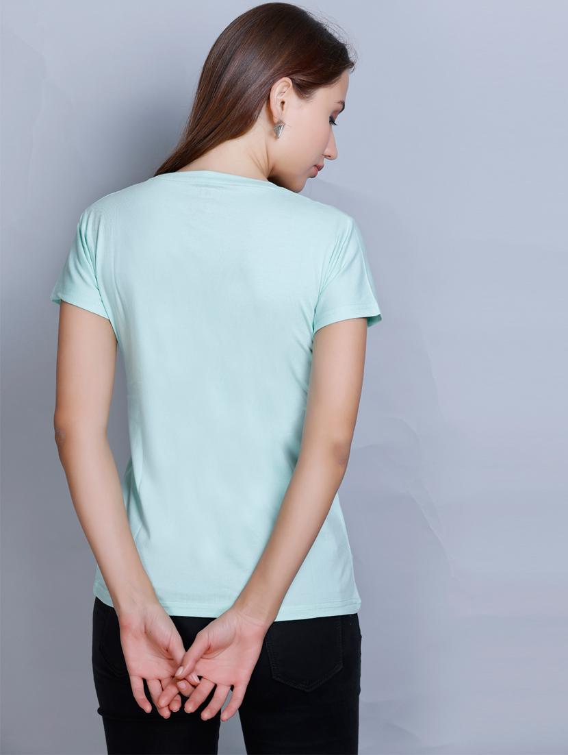 women front print round neck t-shirt - 21099473 - Standard Image - 3