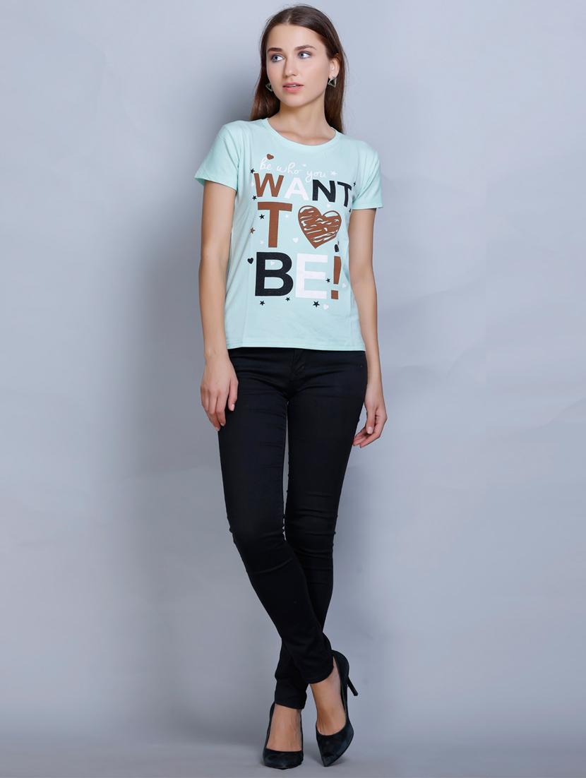 women front print round neck t-shirt - 21099473 - Standard Image - 5