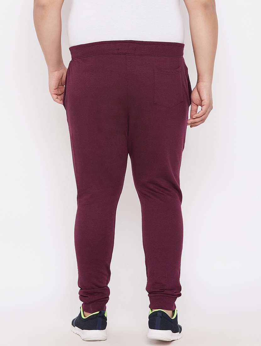 men burgundy placement print mid rise jogger - 21099510 -  Standard Image - 3