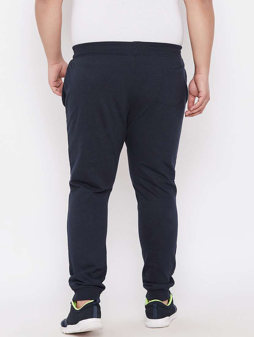 navy blue cotton blend joggers track pant - 21099516 -  Standard Image - 3