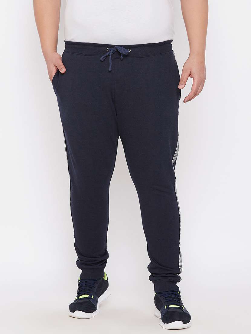men side taped mid rise full length jogger