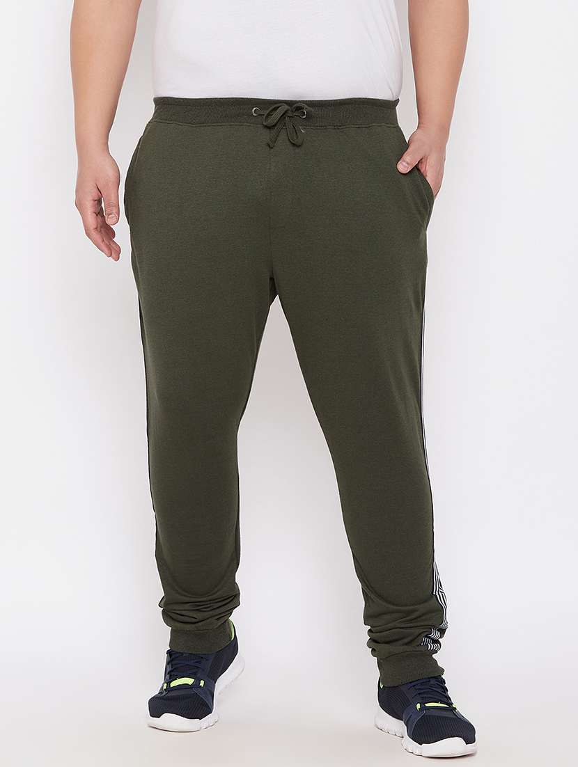 olive cotton blend joggers track pant - 21099530 -  Zoom Image - 0