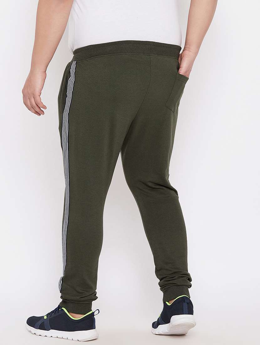 olive cotton blend joggers track pant - 21099530 -  Standard Image - 3