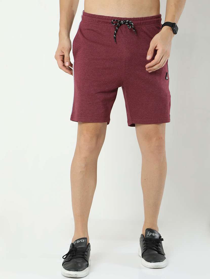 maroon cotton blend short - 21099539 - Zoom Image - 0