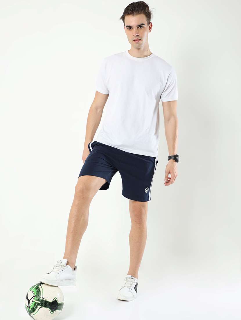 navy blue cotton blend short - 21099547 -  Standard Image - 3