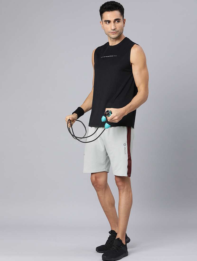 grey cotton blend short - 21099560 - Standard Image - 3