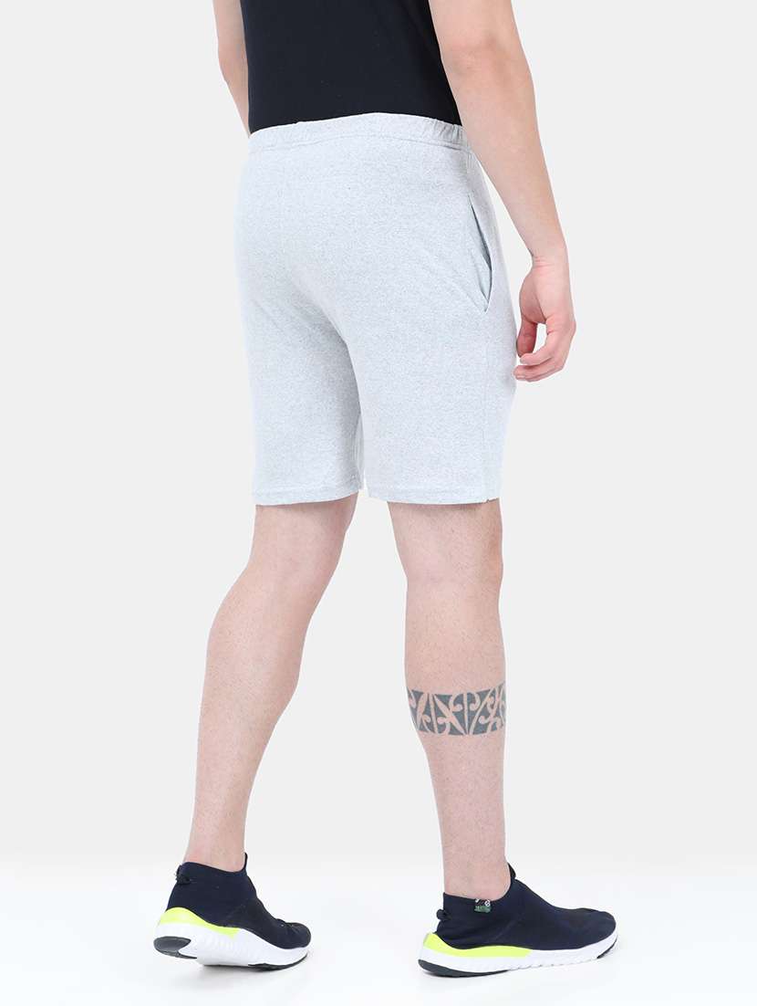 grey melange cotton blend short - 21099567 -  Standard Image - 3