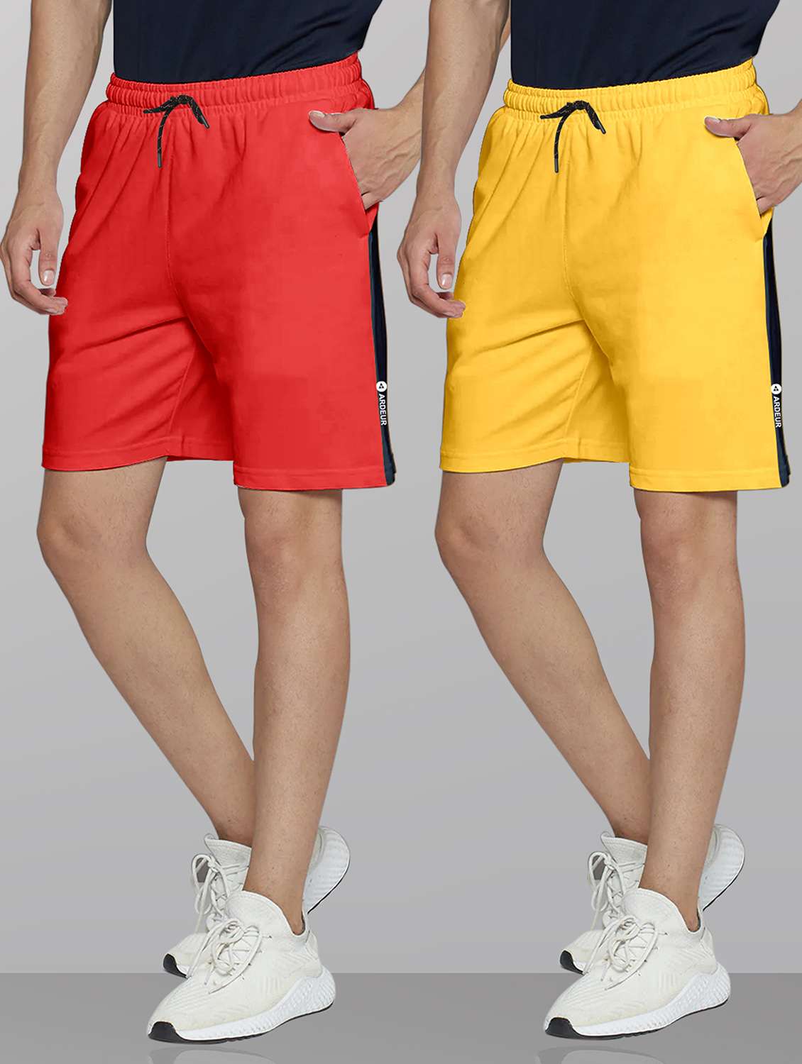 pack of 2 multi colored cotton blend shorts