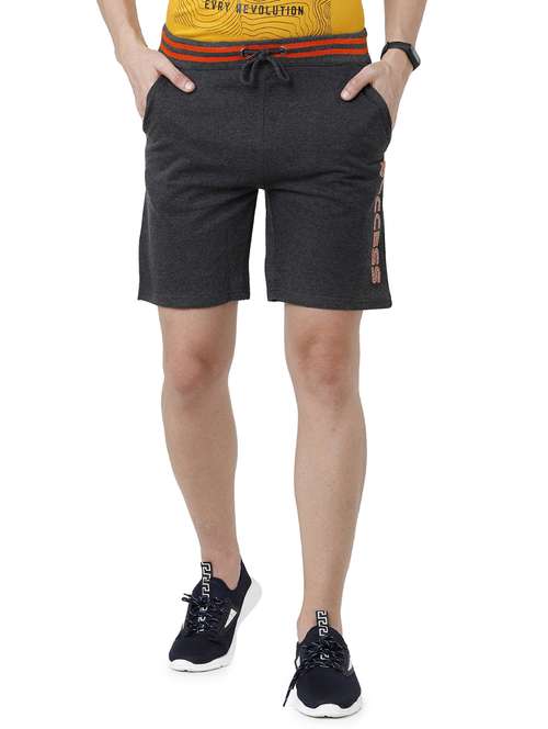 grey typographic printed shorts - 21099680 - Standard Image - 0