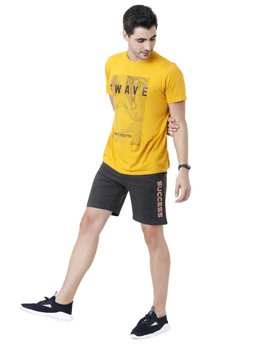 grey typographic printed shorts - 21099680 - Standard Image - 3