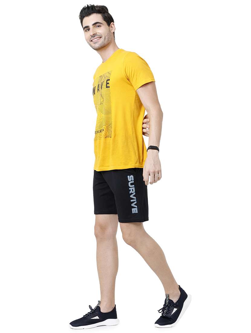 navy blue typographic printed shorts - 21099684 -  Standard Image - 3