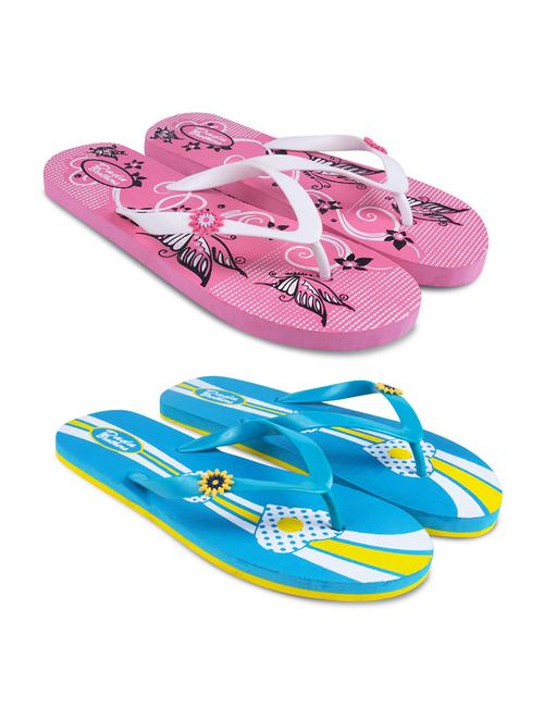 women printed slippers flip flop combo - 21099728 - Standard Image - 0