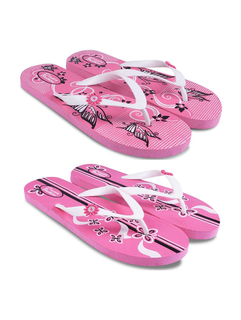 pink colored slippers flip flop