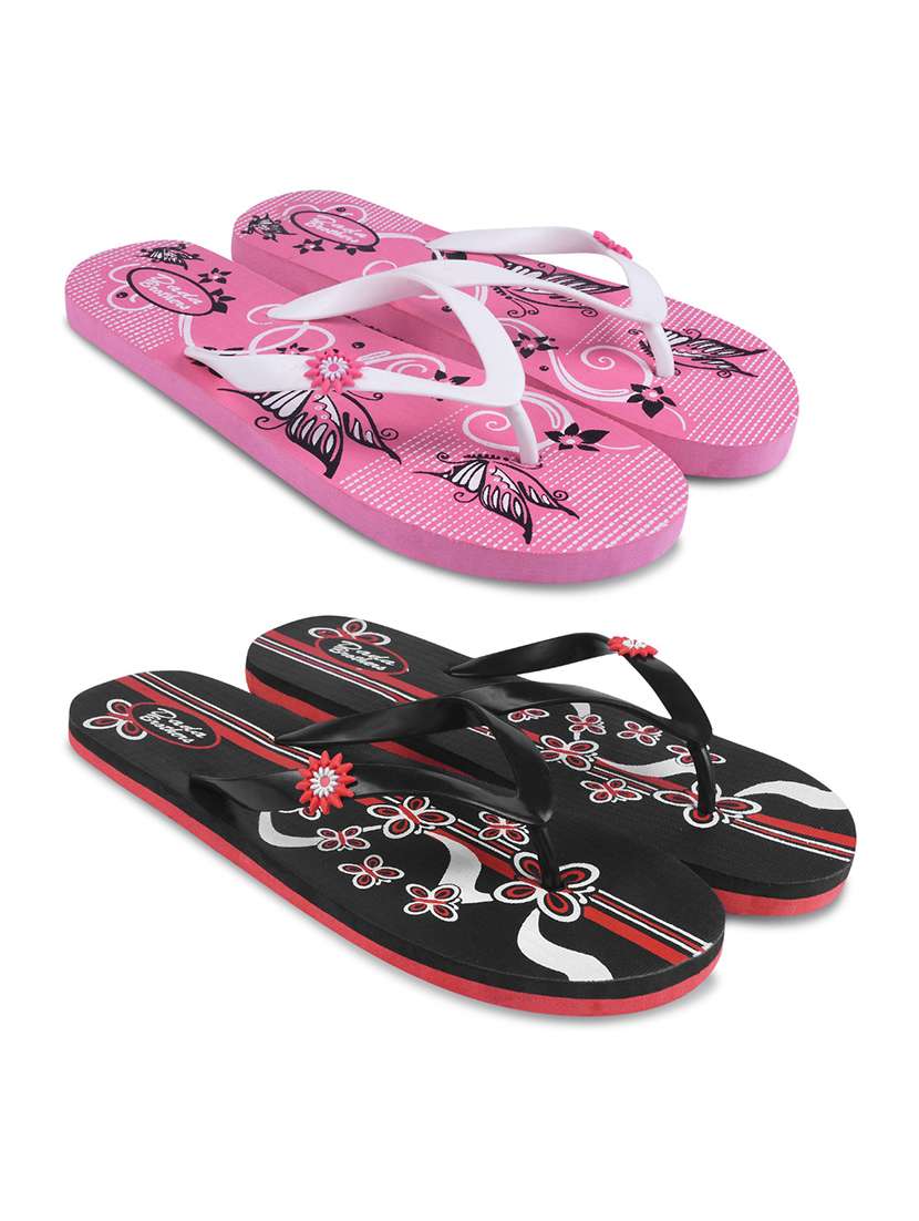 women printed slippers flip flop combo
