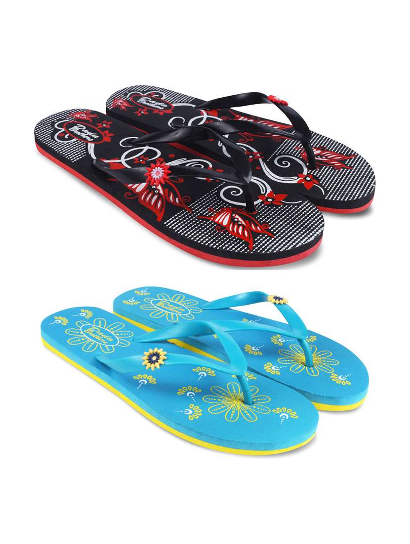 multi colored rubber slippers flip flops - 21099756 -  Zoom Image - 0