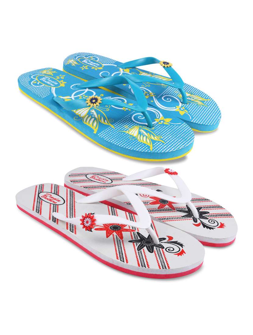 multi colored rubber slippers flip flops
