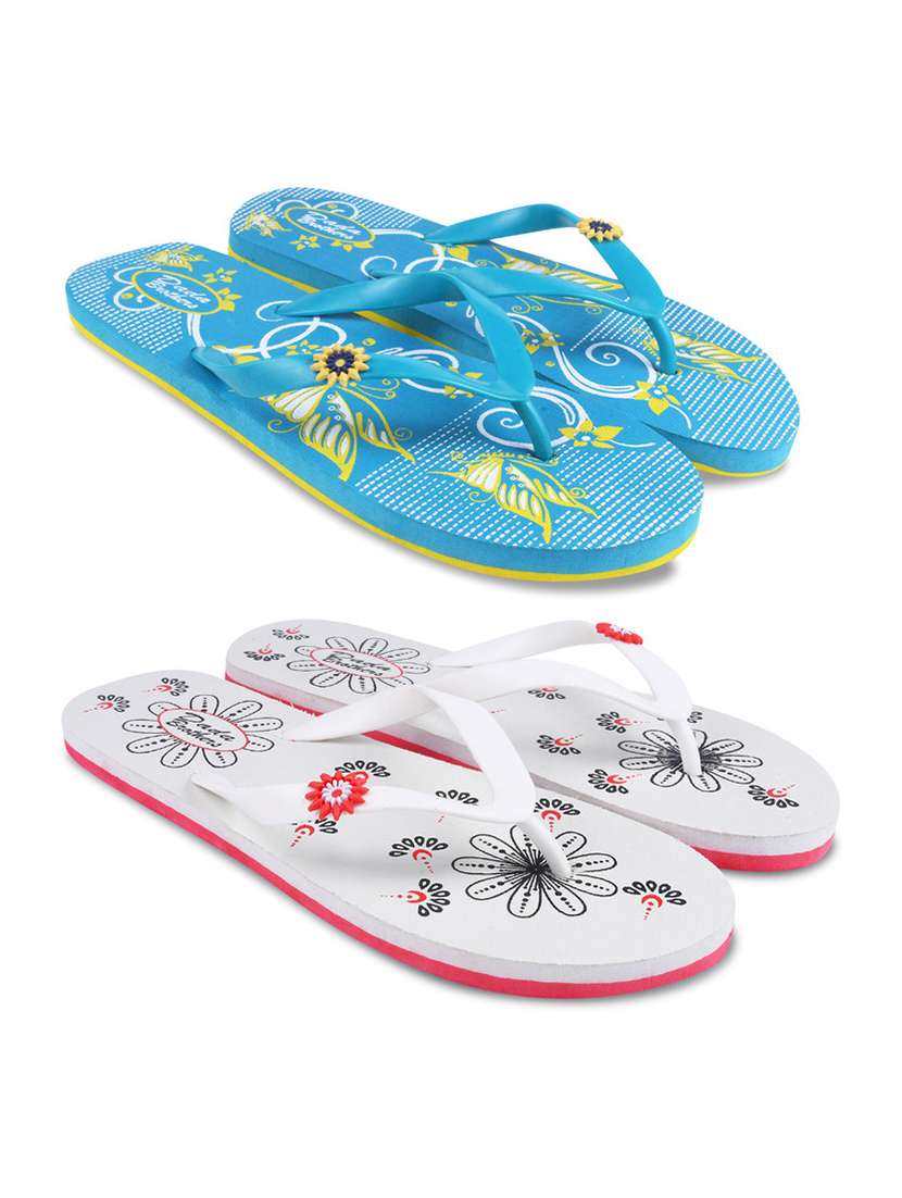 multi colored rubber slippers flip flops