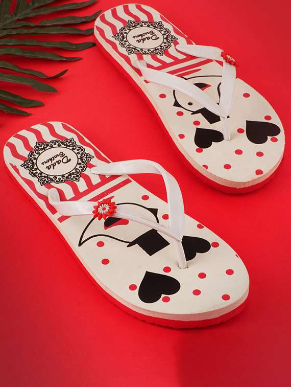 white rubber slippers flip flops