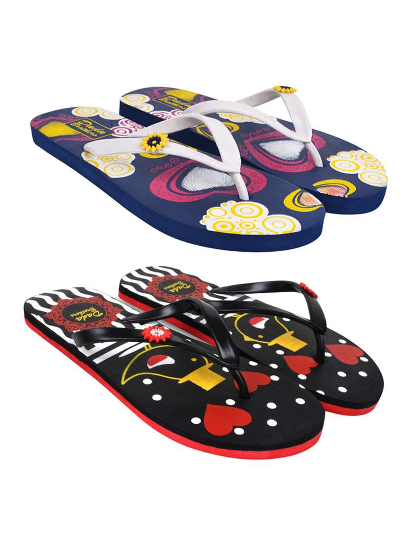 multi colored rubber slippers flip flops
