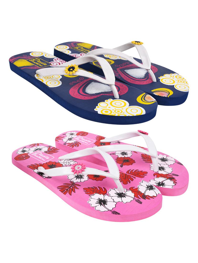 multi colored rubber slippers flip flops - 21099850 - Zoom Image - 0